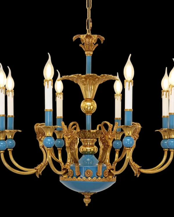Cambon Empire Brass Chandelier, 30" in antique brass