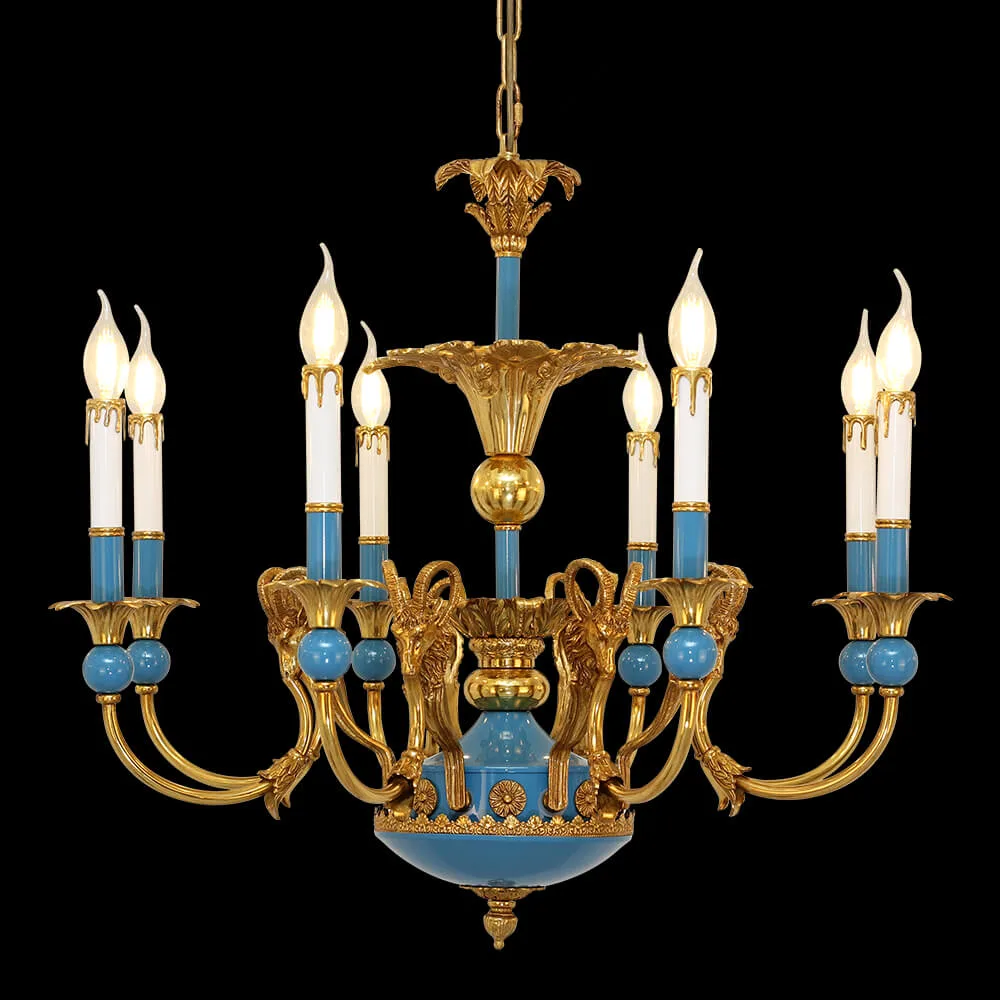 Cambon Empire Brass Chandelier, 30" in antique brass
