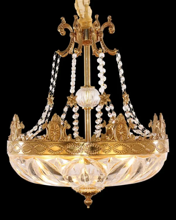 Carrousel Empire Crystal Chandelier, 20" in antique brass
