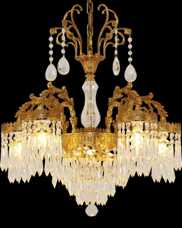 Carrousel Empire Crystal Chandelier, 26" in antique brass