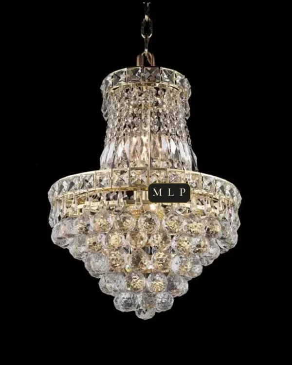 Château Empire Crystal 8-Light Chandelier, 14" in gold