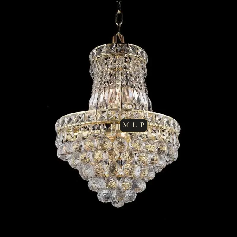 Château Empire Crystal 8-Light Chandelier, 14" in gold