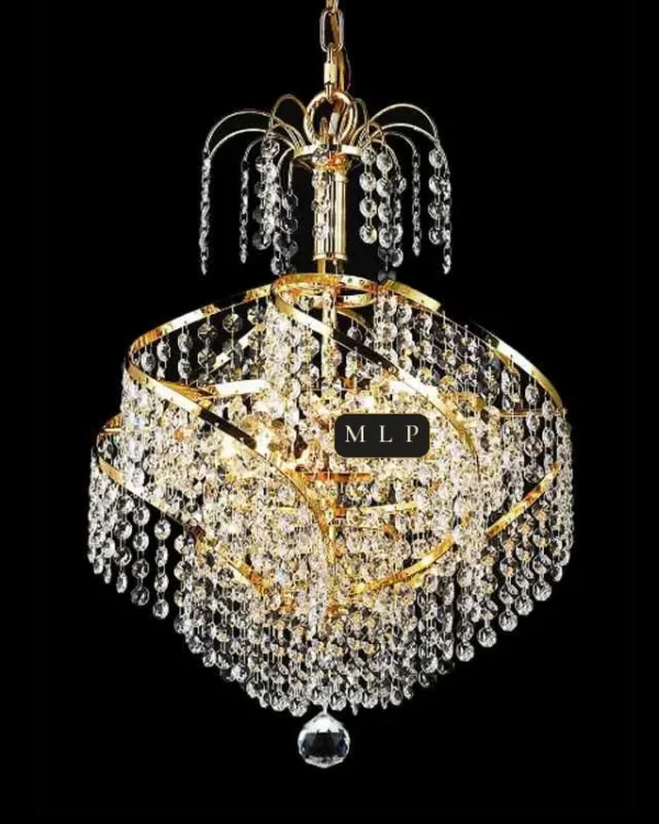 Château Empire Crystal 6-Light Chandelier, 14" in gold