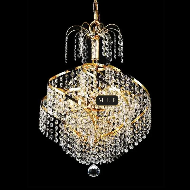 Château Empire Crystal 6-Light Chandelier, 14" in gold