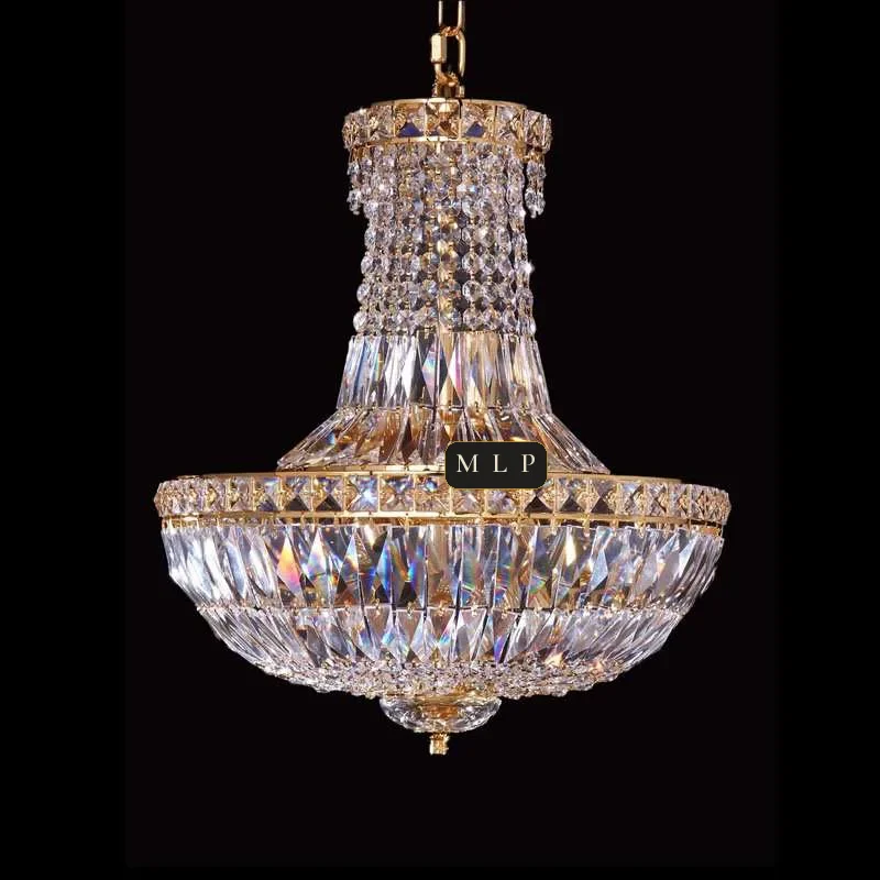 Château Empire Crystal Chandelier, 15" in gold