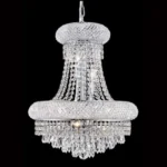 Château Empire Crystal 8-Light Chandelier, 16" × 20" H in Polished Chrome in polished chrome