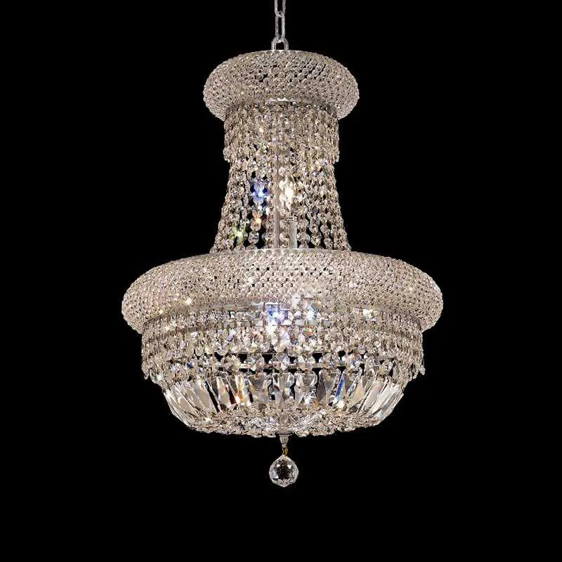 Château Empire Crystal 8-Light Chandelier, 16" × 22" H in Polished Chrome in polished chrome
