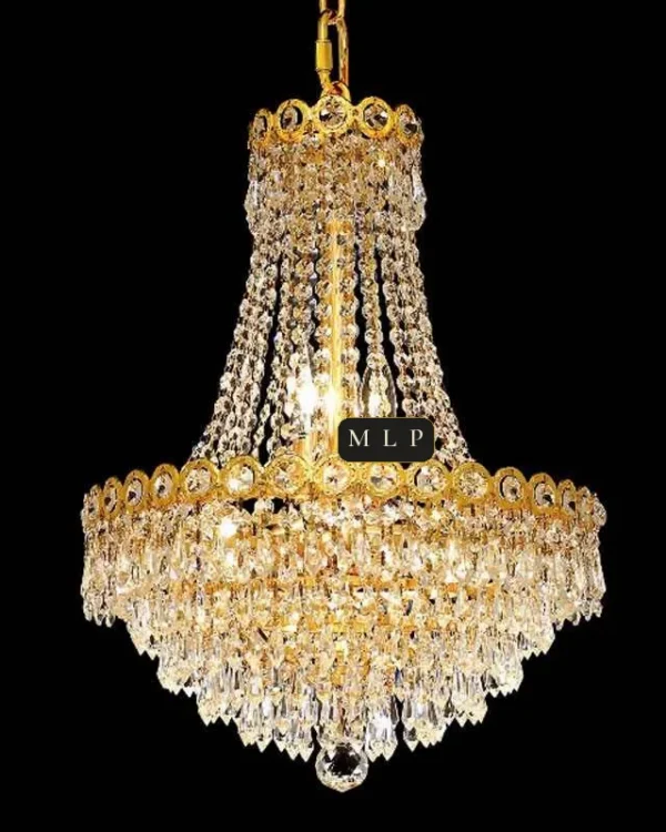 Château Empire Crystal 6-Light Chandelier II, 16" × 22" H in Gold in gold