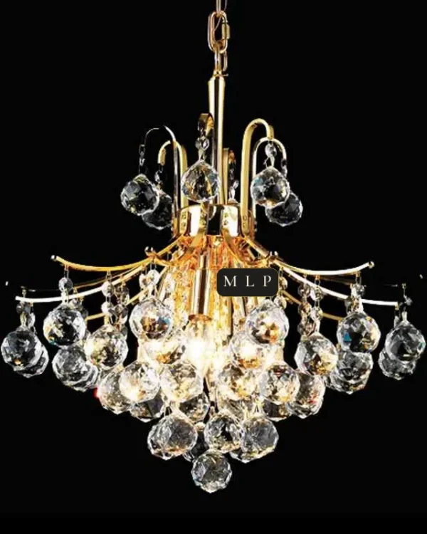 Château Empire Crystal 6-Light Chandelier, 16" × 20" H in gold