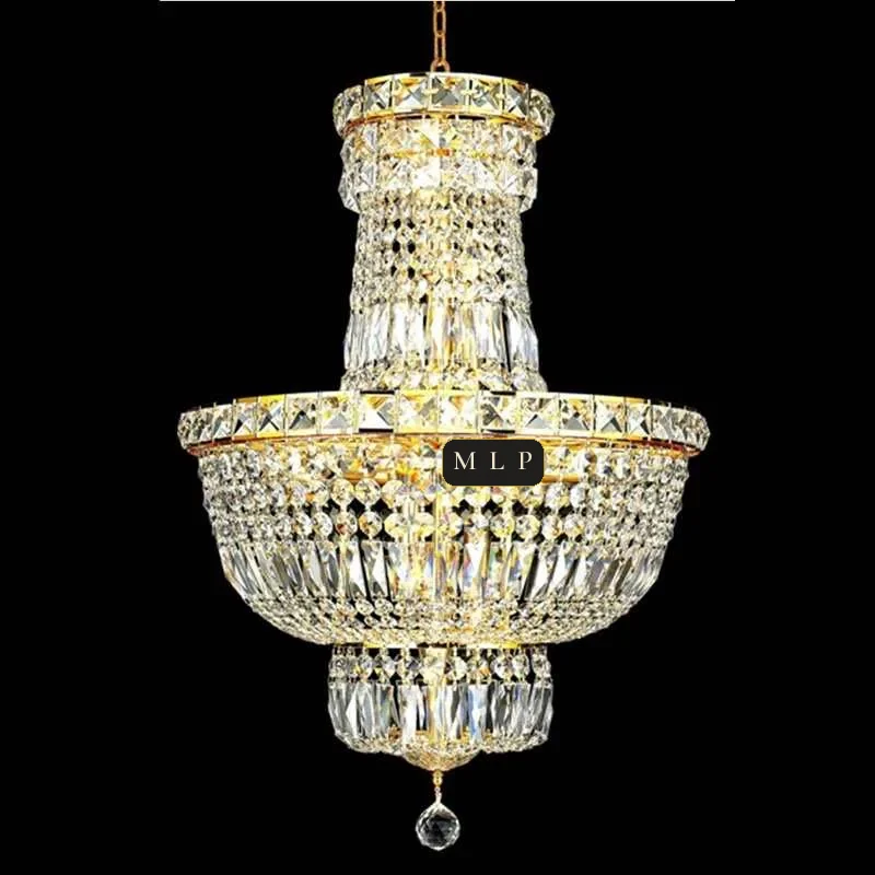 Château Empire Crystal 8-Light Chandelier, 18" × 27" H in gold