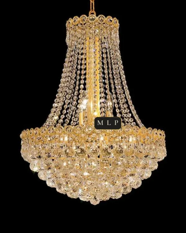 Château Empire Crystal 12-Light Chandelier II, 20" × 26" H in Gold in gold