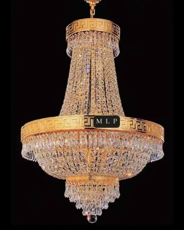 Château Empire Crystal 12-Light Chandelier II, 20" × 30" H in Gold in gold