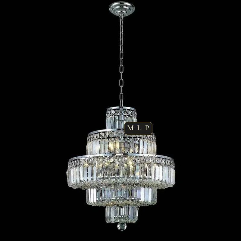 Château Empire Crystal 12-Light Chandelier, 20" × 23" H in polished chrome