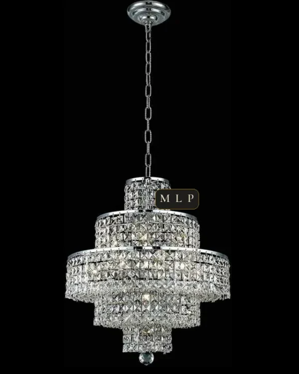 Château Empire Crystal 12-Light Chandelier, 20" × 21" H in gold