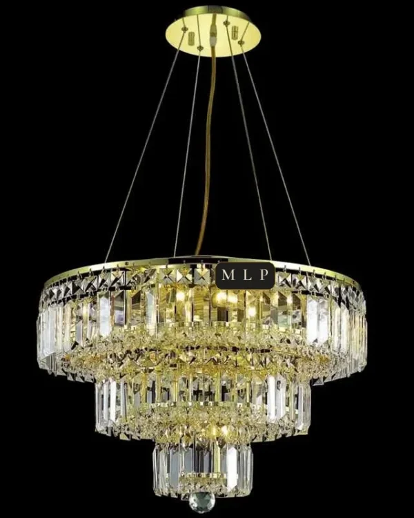 Château Empire Crystal 9-Light Chandelier, 20" × 16" H in Polished Chrome in polished chrome