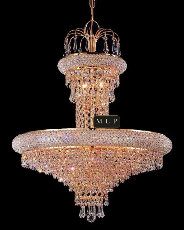Château Empire Crystal 10-Light Chandelier, 21" in gold