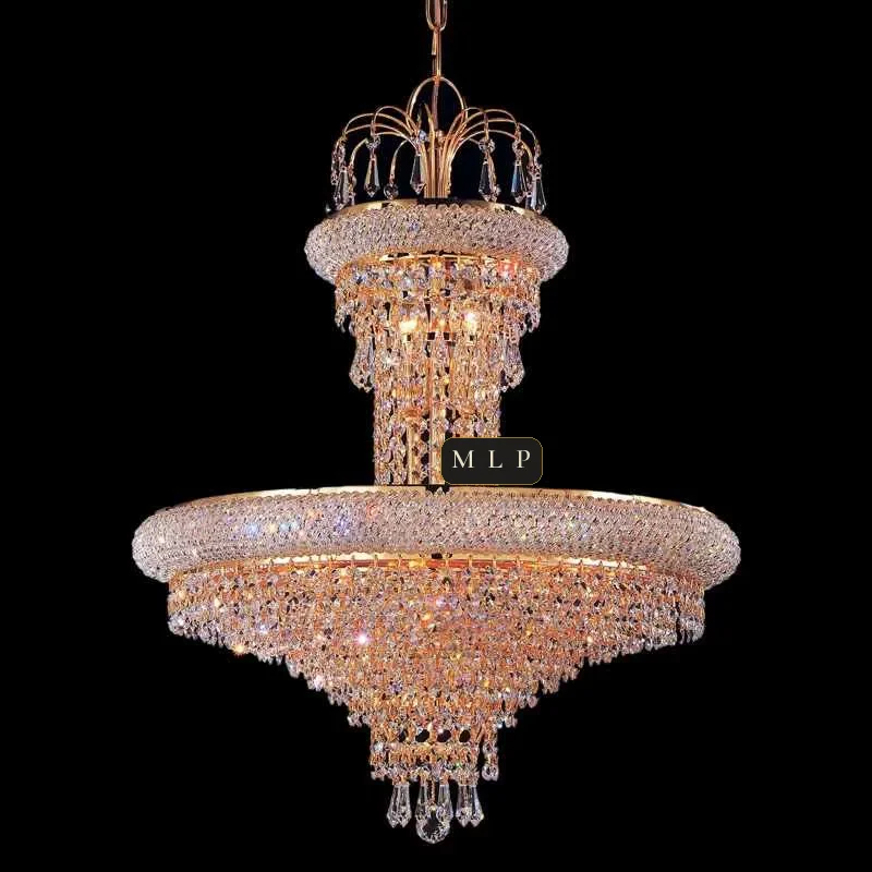 Château Empire Crystal 10-Light Chandelier, 21" in gold