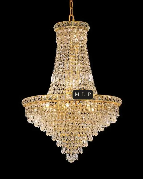 Château Empire Crystal 12-Light Chandelier II, 22" × 31" H in Gold in gold