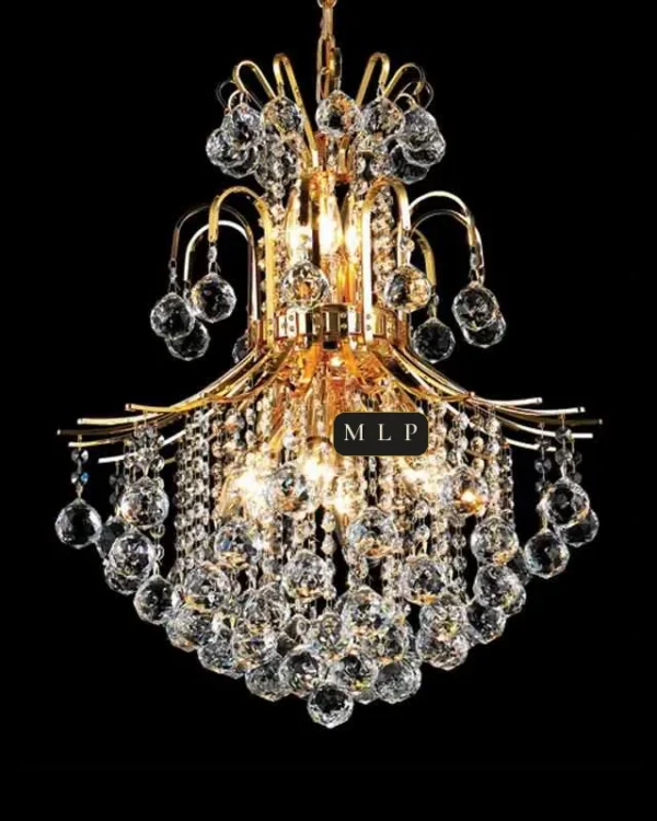 Château Empire Crystal 11-Light Chandelier, 22" × 26" H in Gold in gold