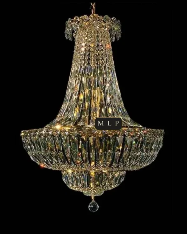 Château Empire Crystal 12-Light Chandelier II, 22" × 30" H in Gold in gold