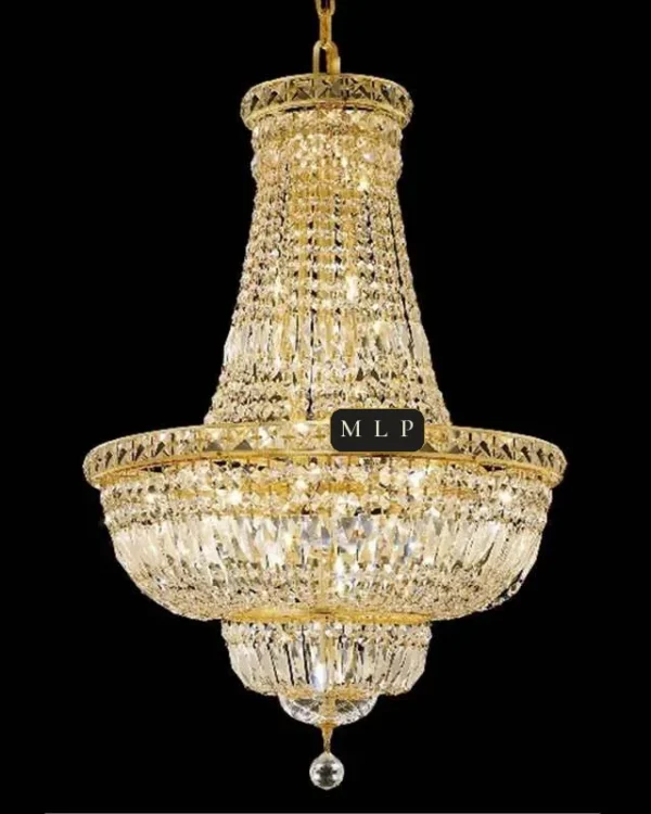 Château Empire Crystal 15-Light Chandelier, 22" in gold