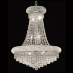 Château Empire Crystal 14-Light Chandelier, 24" × 31" H in Polished Chrome in polished chrome