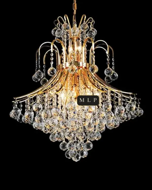 Château Empire Crystal Chandelier, 25" in gold