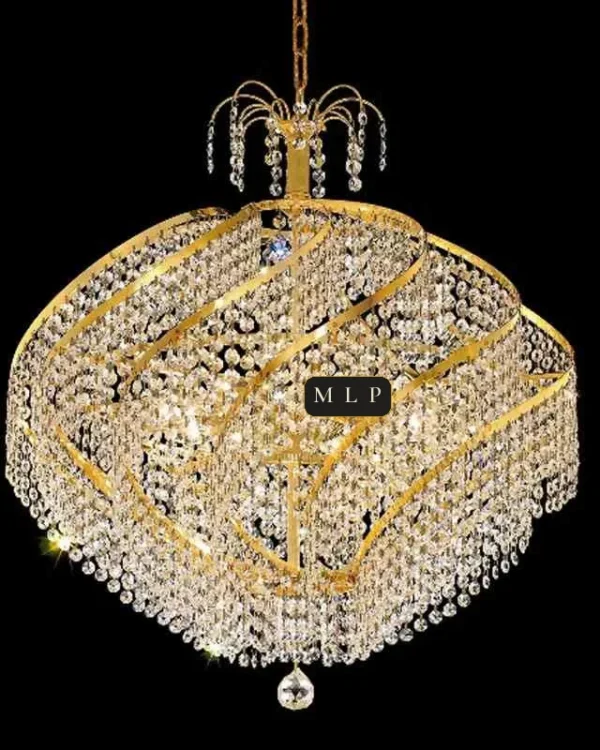 Château Empire Crystal 12-Light Chandelier, 26" × 25" H in gold