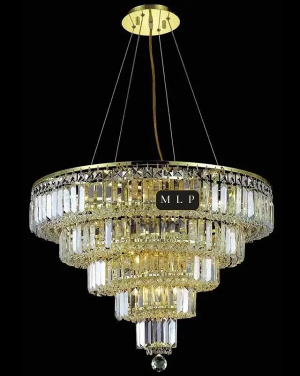 Château Empire Crystal 14-Light Chandelier, 26" × 20" H in Gold in gold