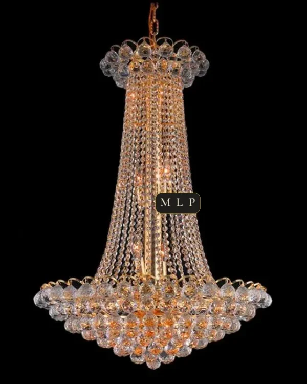 Château Empire Crystal 15-Light Chandelier, 27" in gold
