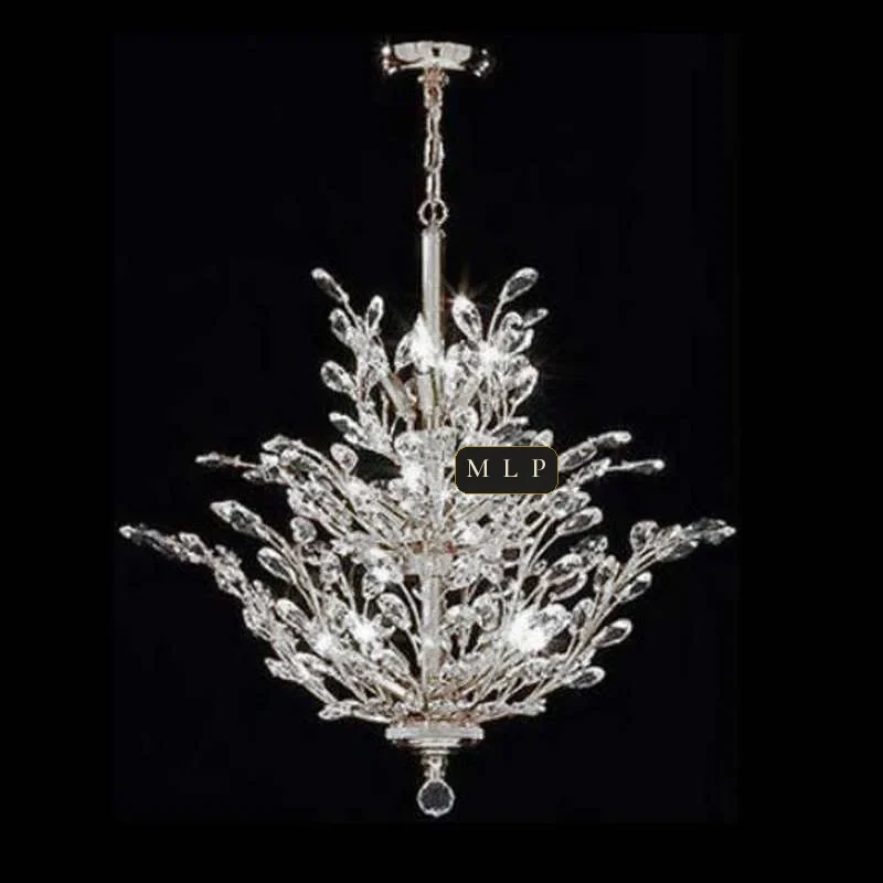 Château Empire Crystal 12-Light Chandelier, 27" in polished chrome