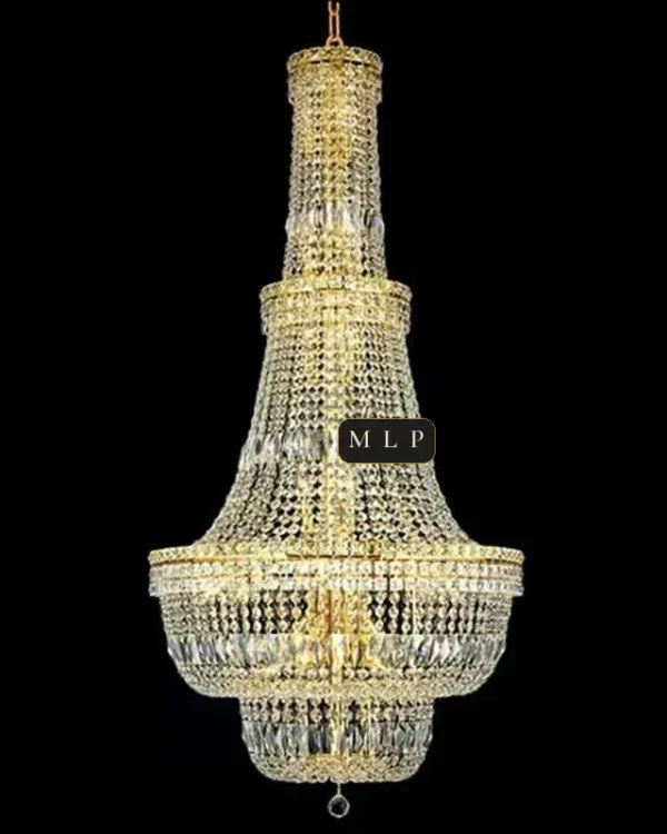 Château Empire Crystal 32-Light Chandelier, 28" in gold