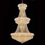 Château Three-Tier Empire Crystal 30-Light Chandelier, 30" in polished chrome