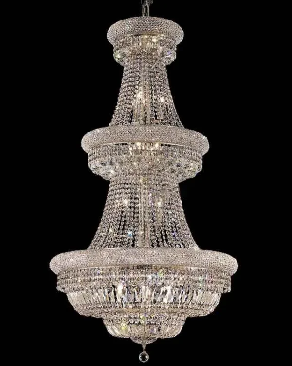 Château Three-Tier Empire Crystal 37-Light Chandelier, 30" in gold