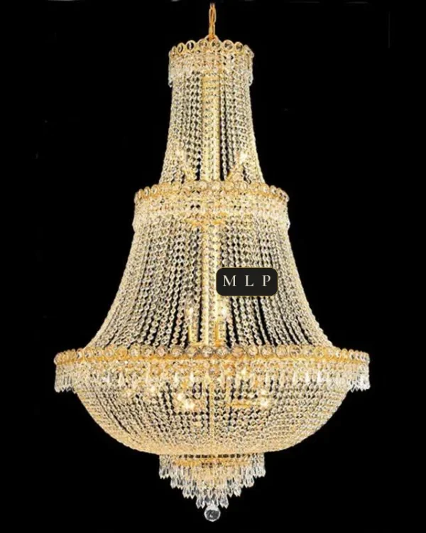 Château Empire Crystal 24-Light Chandelier, 30" in gold