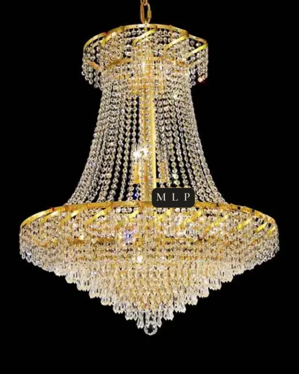 Château Empire Crystal 15-Light Chandelier, 30" in gold