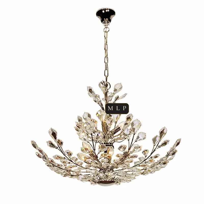 Château Empire Crystal 9-Light Chandelier, 31" in gold