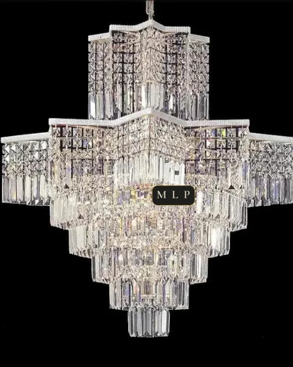 Château Empire Crystal 24-Light Chandelier, 31" in polished chrome