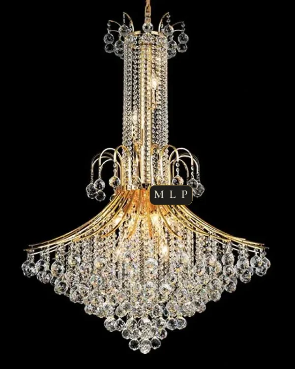 Château Empire Crystal 16-Light Chandelier, 35" in gold