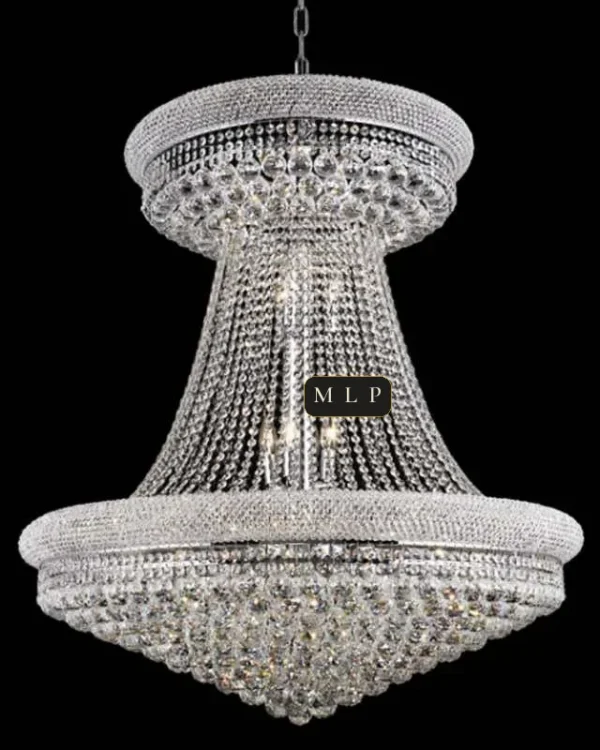 Château Empire Crystal 27-Light Chandelier, 35" in gold