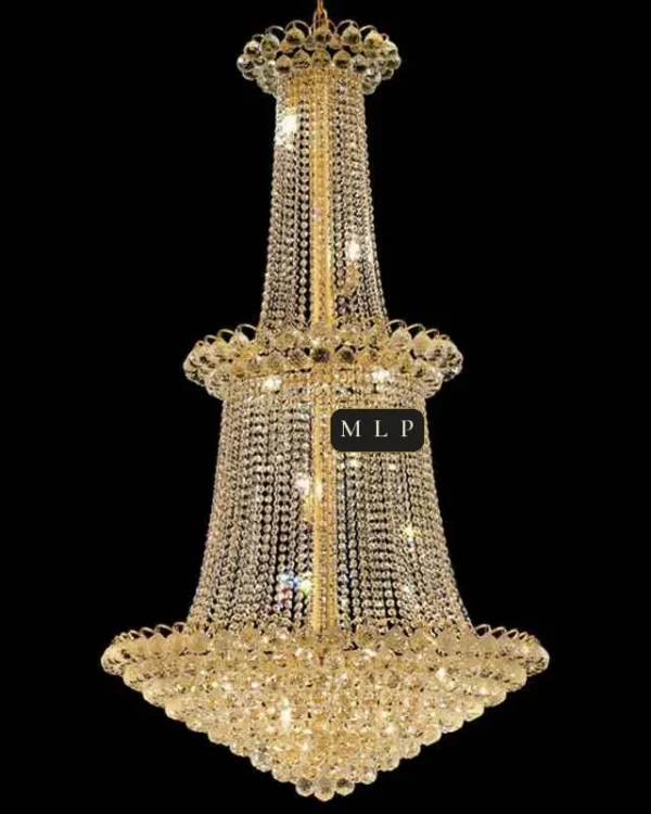 Château Empire Crystal 22-Light Chandelier, 35" in gold