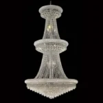 Château Three-Tier Empire Crystal 32-Light Chandelier, 36" × 66" H in gold