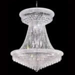 Château Empire Crystal 27-Light Chandelier, 36" × 45" H in polished chrome