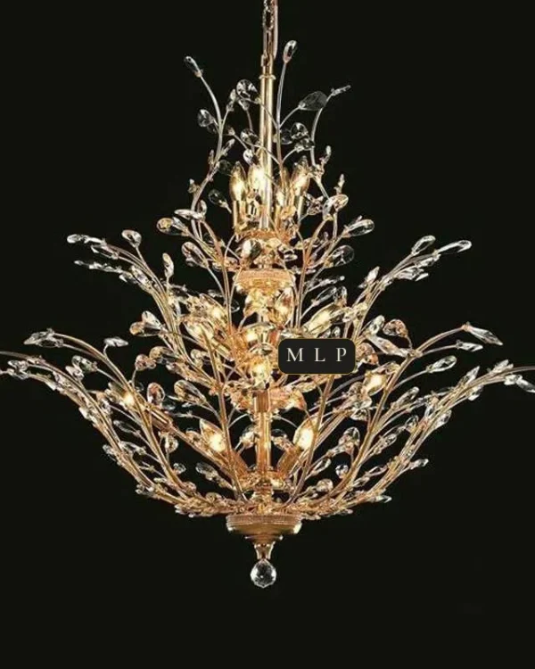 Château Empire Crystal Chandelier, 41" in gold