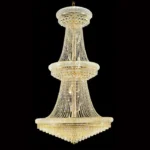 Château Three-Tier Empire Crystal 48-Light Chandelier, 42" in polished chrome