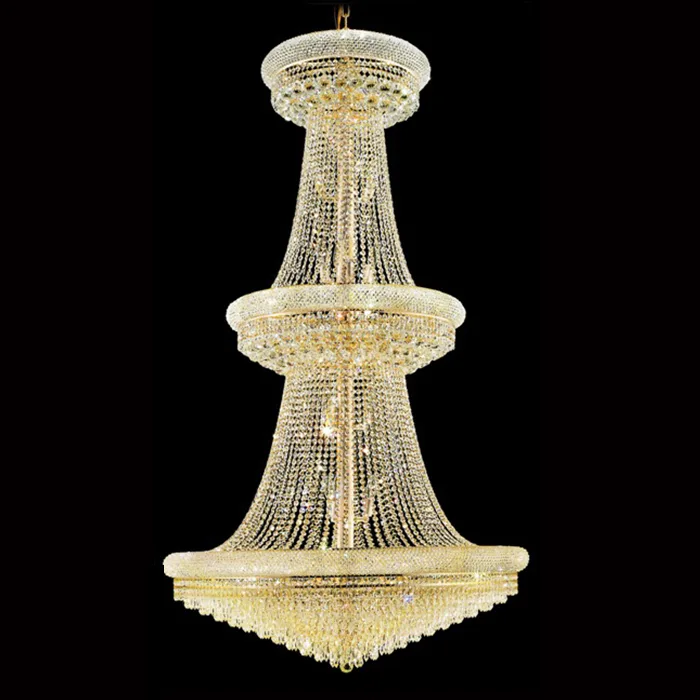 Château Three-Tier Empire Crystal 48-Light Chandelier, 42" in polished chrome