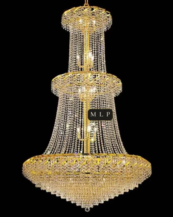 Château Empire Crystal Chandelier, 42" in gold