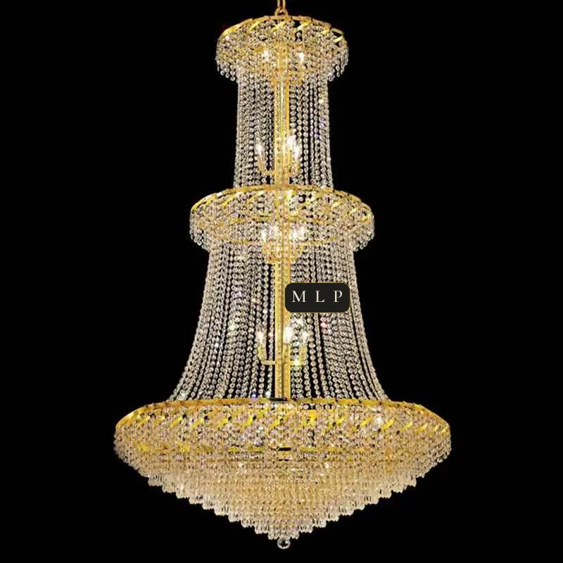 Château Empire Crystal Chandelier, 42" in gold