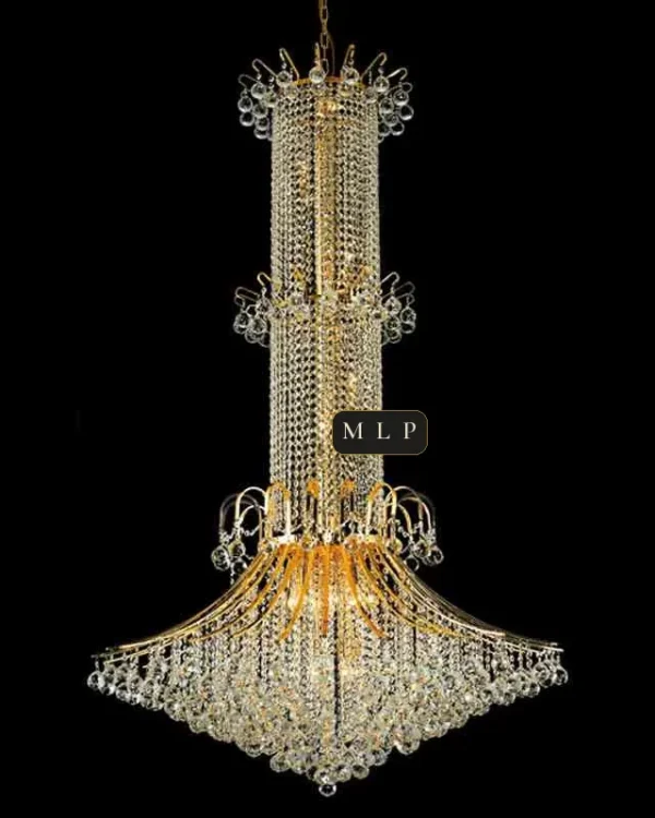 Château Empire Crystal Chandelier, 44" in gold