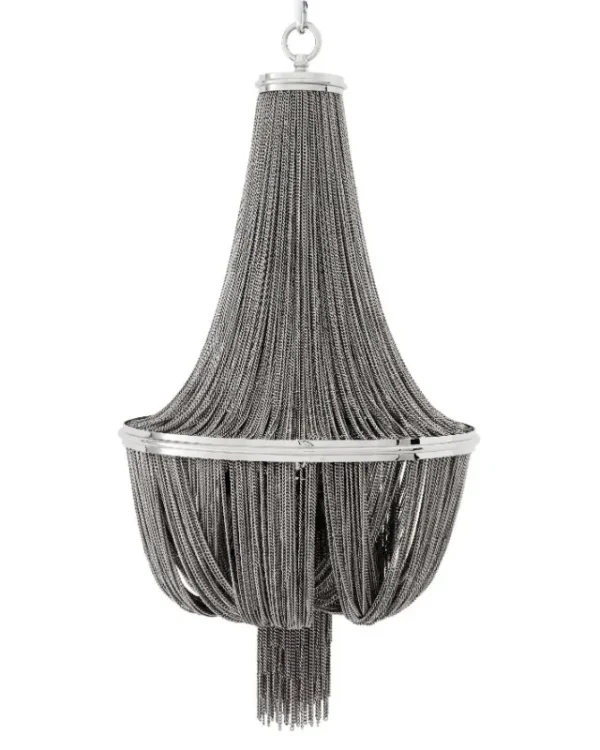 Compiègne Empire Iron Chandelier, 21" in nickel